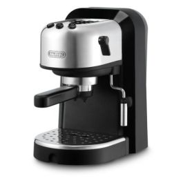 Delonghi 15 bar pump espresso machine in black and stainless EC270