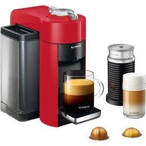 Nespresso Evoluo by Delonghi Espresso Machine with Aeroccino Red