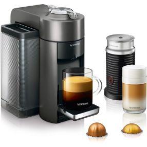 Nespresso Evoluo by Delonghi Espresso Machine with Aeroccino Titanium