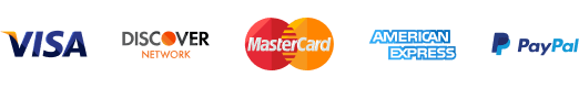 Visa | Discover | Mastercard | American Express | PayPal